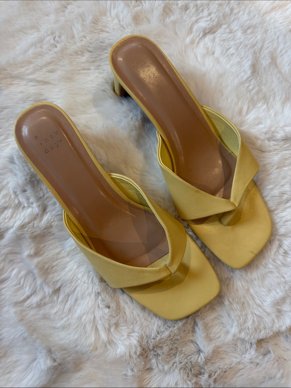 A New Day Women's Yellow Block Heel Sandals